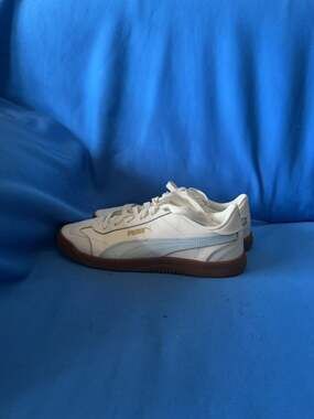 Puma Palermo Leather Sneakers White/Blue Size 8.5